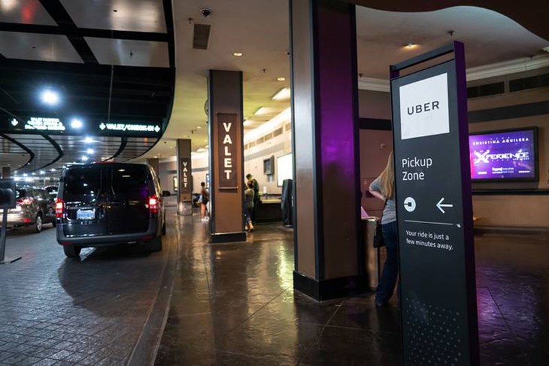 Ponto de embarque e desembarque da Uber em Las Vegas