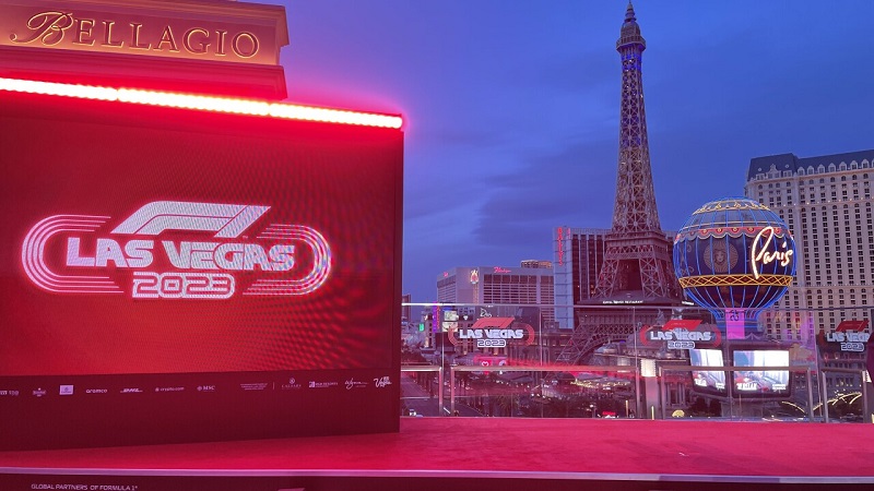 Divulgação do campeonato de Fórmula 1 em Las Vegas