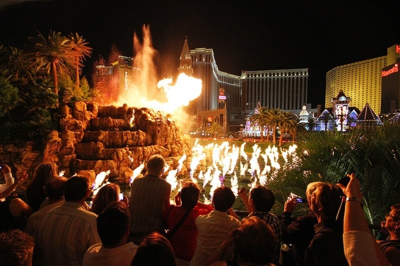 Show do vulcão do hotel Mirage em Las Vegas