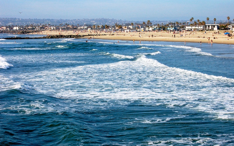 Praia Ocean Beach em San Diego