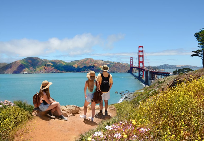 Turistas na primavera em San Francisco