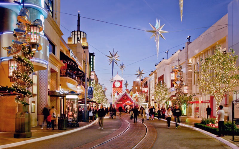 Decoração natalina no inverno em Los Angeles